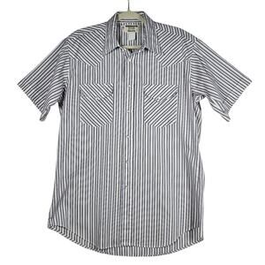 Vintage Ruddock Shirt Mens Large X Long Tails Striped Western Pearl Snap USA